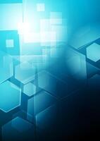 Blue technology geometric background vector
