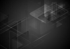 Black tech background with triangles shape vector