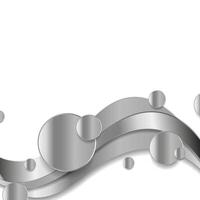 Abstract metallic waves and circles background vector