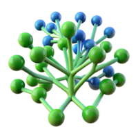 elegant minimalist A network of branching, fractal patterns in shades of green and blue, resembling a natural growth structure exclusive png