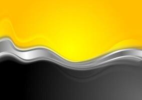 Abstract orange black background with metallic wave vector