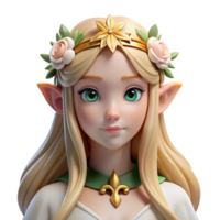 dramatic artistic A Graceful Elf Princess with Long Flowing high resolution png