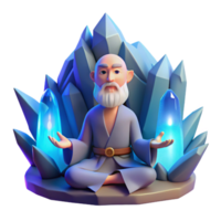 elegant abstract A Wise Old Hermit Meditating in a Secluded professional png