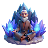extraordinary rustic A Wise Old Hermit Meditating in a Secluded genuine png