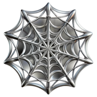 beautiful abstract A web of intricate, spiderweb-like patterns in silver, reflecting a soft, ambient light authentic png