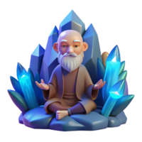 stunning modern A Wise Old Hermit Meditating in a Secluded premium png