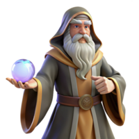 impressive classic A Wise Old Wizard with a Long White Beard detailed png