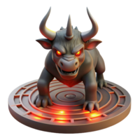 beautiful minimalist A Fearsome Minotaur with Glowing Red Eyes genuine png