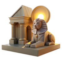 serene rustic A Mysterious Sphinx with the Body of a authentic png