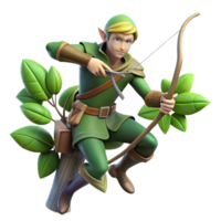 impressive abstract beautiful traditional A Graceful Elf Warrior with a Bow and original exclusive png