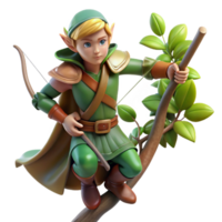 beautiful abstract A Graceful Elf Warrior with a Bow and premium png