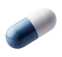 A pill with a blue cap on top png