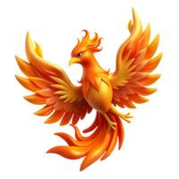 wonderful traditional A majestic phoenix with fiery plumage, rising from the ashes, enveloped in flames. Rebirth concept art style authentic png
