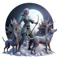 elegant minimalist impressive minimalist A Skilled Artemis Hunting in a Moonlit exclusive premium png