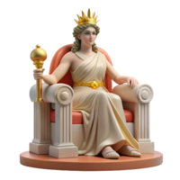 beautiful abstract A Majestic Hera Seated on Her Throne professional png