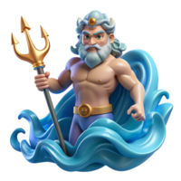 extraordinary creative elegant rustic A Powerful Poseidon Commanding the Waves professional professional png