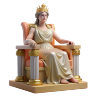 magnificent vintage dramatic modern A Majestic Hera Seated on Her Throne original detailed png