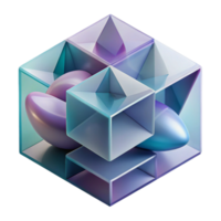serene modern A series of overlapping, translucent, geometric shapes, creating a sense of depth and complexity, with a minimalist, abstract art style genuine png