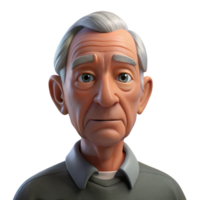 impressive traditional Portrait of an elderly man with deep wrinkles and a wise gaze, illuminated by a single overhead spotlight, hyperrealistic style professional png