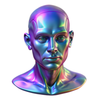 wonderful minimalist A holographic projection of a human face, glitching and distorting, bathed in flickering neon light, digital art style detailed png