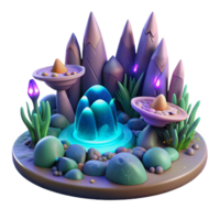 extraordinary rustic An alien landscape, with strange flora and glowing rock formations, otherworldly lighting, surreal style authentic png
