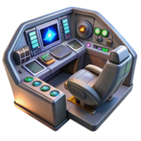 wonderful vintage dramatic minimalist A Spaceship Cockpit with a Complex Array detailed authentic png