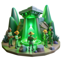 elegant abstract serene classic A Group of Explorers Discovering a Hidden high quality high resolution png
