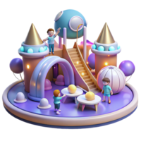 vibrant modern impressive abstract A Group of Children Playing in a high resolution high resolution png