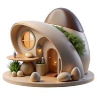 magnificent vintage elegant contemporary Organic Architecture Home Flowing Curves premium 4K png