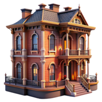beautiful modern vibrant rustic Victorian Townhouse Ornate Wrought Iron high resolution detailed png