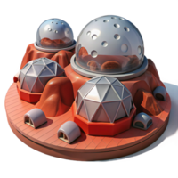 stunning creative vibrant traditional Mars Colony Geodesic Domes Red Martian 4K genuine png