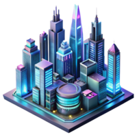 elegant classic dramatic contemporary Futuristic Cityscape Towering Skyscrapers genuine high quality png