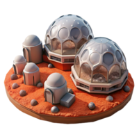 elegant classic Mars Colony Geodesic Domes Red Martian professional png