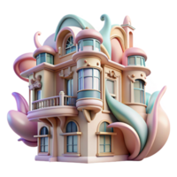 impressive artistic Art Nouveau Apartment Building Flowing authentic png