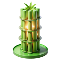 elegant classic Bamboo skyscraper, sustainable and organic design, soft green light filtering through bamboo, eco-friendly and innovative 4K png