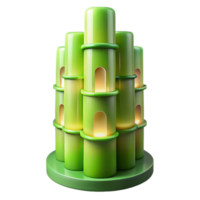 impressive traditional Bamboo skyscraper, sustainable and organic design, soft green light filtering through bamboo, eco-friendly and innovative genuine png
