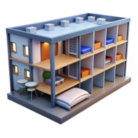wonderful traditional Student dormitory, modular rooms, communal study areas, bright and airy design, student housing architecture professional png