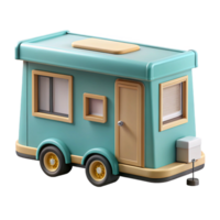 beautiful minimalist Tiny house on wheels, cozy and compact design, soft natural light, minimalist and mobile authentic png