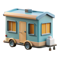 extraordinary creative Tiny house on wheels, cozy and compact design, soft natural light, minimalist and mobile premium png