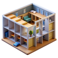 stunning contemporary Student dormitory, modular rooms, communal study areas, bright and airy design, student housing architecture high quality png