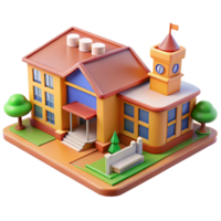 beautiful contemporary School building, classrooms, library, playground, vibrant and playful design, educational architecture genuine png