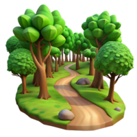 vibrant rustic Winding Dirt Path Through Lush professional png