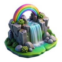 serene minimalist Rainbow Arcing over Tranquil detailed png
