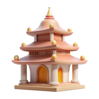 vibrant contemporary Buddhist temple, serene and minimalist design, soft natural light, peaceful and contemplative high quality png