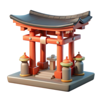 vibrant artistic Shinto shrine, traditional Japanese architecture, serene forest setting, peaceful and spiritual high quality png