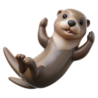 vibrant modern A playful sea otter floating on its back, calm ocean waters, playful expression professional png