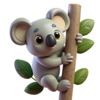 impressive contemporary A curious koala clinging to a eucalyptus tree, soft natural light, Australian outback setting original png