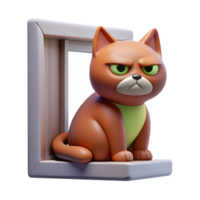 impressive creative impressive contemporary A Grumpy Cat Sitting on a Windowsill Soft premium professional png