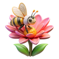 stunning rustic A busy bee collecting pollen from a flower, vibrant garden setting, macro photography high resolution png