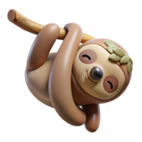 impressive contemporary serene creative A Sleepy Sloth Hanging Upside Down from a authentic professional png